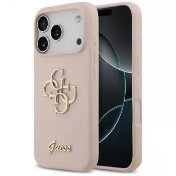 Guess Silicone Big 4G Script Back Cover Apple iPhone 17 Pro - Rozā