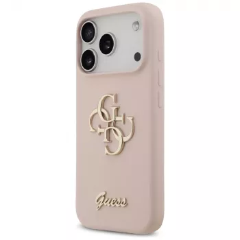 Guess Silicone Big 4G Script Back Cover Apple iPhone 17 Pro - Rozā