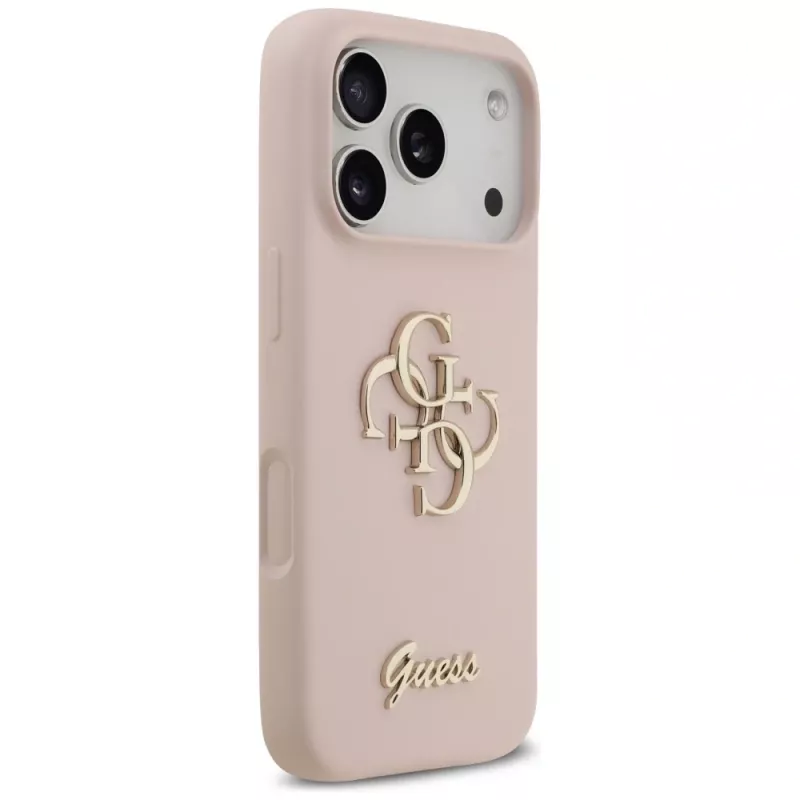 Guess Silicone Big 4G Script Back Cover Apple iPhone 17 Pro - Rozā