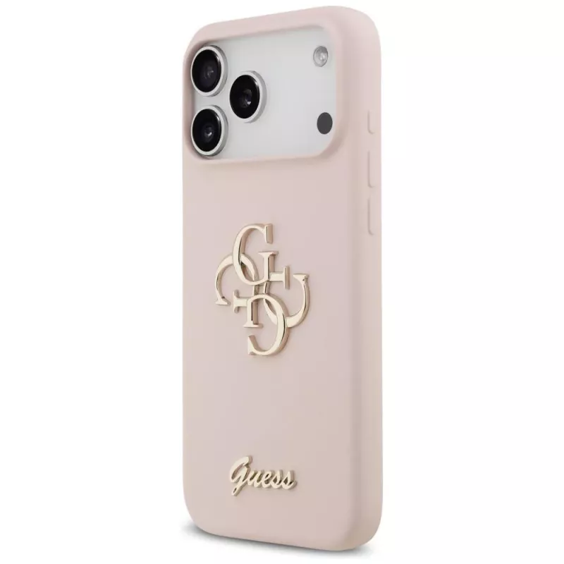 Guess Silicone Big 4G Script Case Apple iPhone 17 Pro Max - Rozā