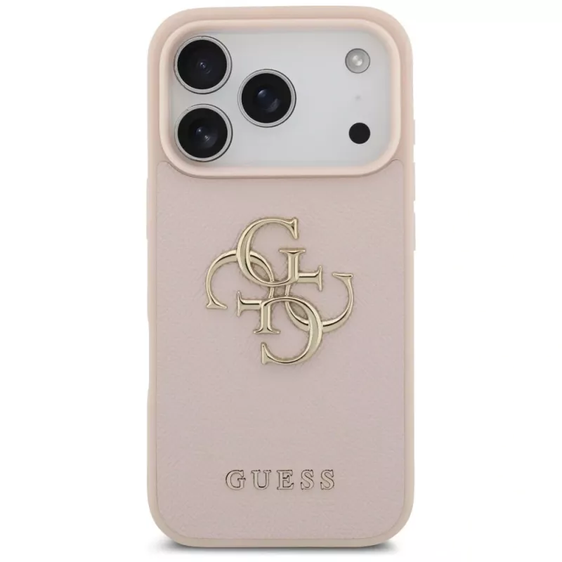 Guess Grained Big 4G & Classic Logo Maciņš iPhone 17 Pro Rozā