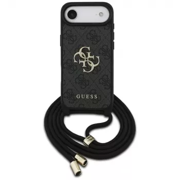 Guess 4G Big Logo Cord Stap Crossbody Case iPhone Air, Melns