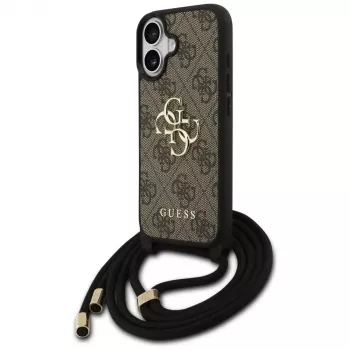 Guess 4G Big Logo Cord Stap Crossbody Case for iPhone 17 Brown