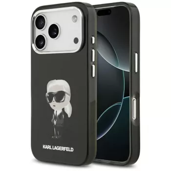 Karl Lagerfeld IML Aquarelle Karl & Logo MacSafe Macīgs iPhone 17 Pro (Melns)