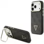 Guess 4G PU Triangle Logo & Stand Camera Magsafe Case iPhone 17 Pro Melns