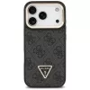 Guess 4G PU Triangle Logo & Stand Camera Magsafe Case iPhone 17 Pro Melns