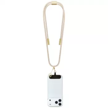 Guess Crossbody Strap 4G Charm - Universal Phone Strap / USB-C to USB-C Cable 1,5m (Beige)