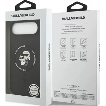 KARL LAGERFELD Silicone Karl & Choupette Ring MagSafe Case Apple iPhone Air - Melns