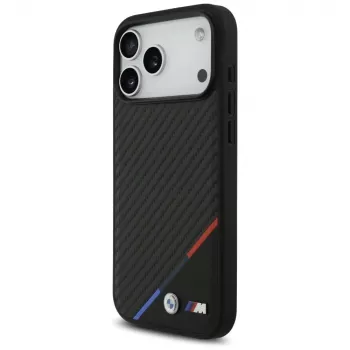 BMW M Carbon Tricolor Line MagSafe Maciņš iPhone 17 Pro Max Melns