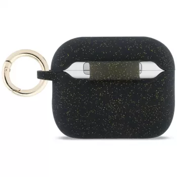 Guess Silikona korpuss ar spīdīgu gredzenu AirPods Pro 3, melns