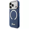 Guess IML Script Metal MagSafe vāciņš iPhone 17 Pro Max, zils