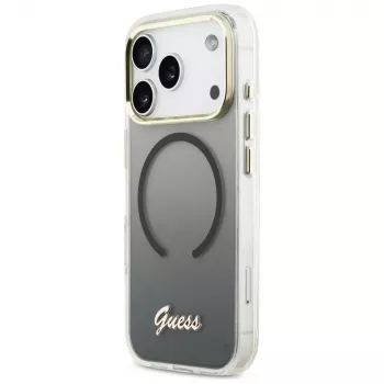 Guess IML Gradient Script Metal MagSafe Case for Apple iPhone 17 Pro Max, Black