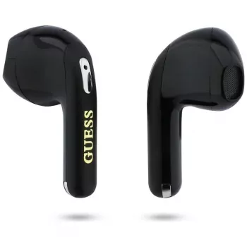 Guess Gold Line Triangle TWS Bluetooth Earbuds ar uzlādes futrāli (Melns)