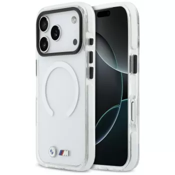 BMW M IML Shockproof Metal Logo Macīgs Vāciņš iPhone 17 Pro Max Caurspīdīgs