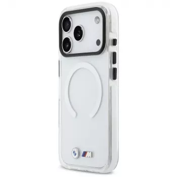 BMW M IML Shockproof Metal Logo Macīgs Vāciņš iPhone 17 Pro Max Caurspīdīgs