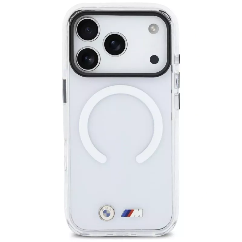 BMW M IML Shockproof Metal Logo Macīgs Vāciņš iPhone 17 Pro Max Caurspīdīgs