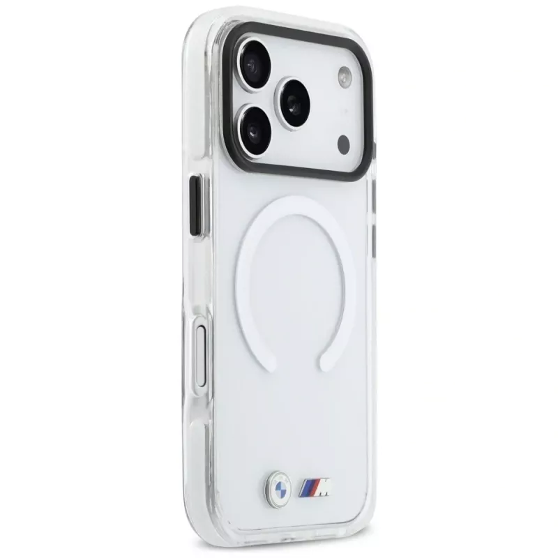 BMW M IML Shockproof Metal Logo Macīgs Vāciņš iPhone 17 Pro Max Caurspīdīgs