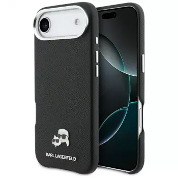 Karl Lagerfeld Karl & Choupette Head Pins Saffiano MagSafe futrālis iPhone Air, melns