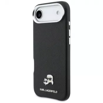 Karl Lagerfeld Karl & Choupette Head Pins Saffiano MagSafe futrālis iPhone Air, melns