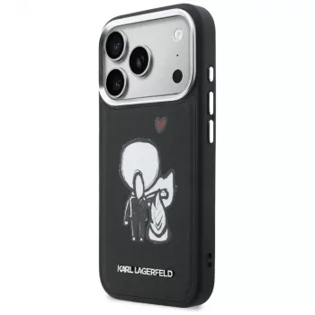 KARL LAGERFELD Karl & Choupette Back Logo MacSafe Macītis iPhone 17 Pro Melns