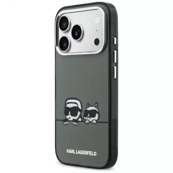 KARL LAGERFELD IML Karl & Choupette Peekaboo Logo MagSafe Case for iPhone 17 Pro Max, Black