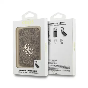 Guess 4G Stand & Mirror MagSafe maciņš ar spoguli, brūnā krāsā