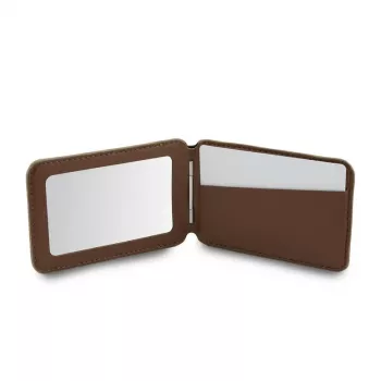 Guess 4G Stand & Mirror MagSafe maciņš ar spoguli, brūnā krāsā