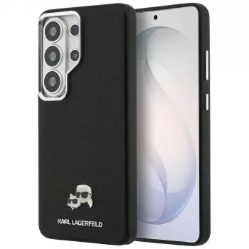 Karl Lagerfeld Saffiano KC Metal Logo MagSafe Case for Samsung Galaxy S26 Ultra Black