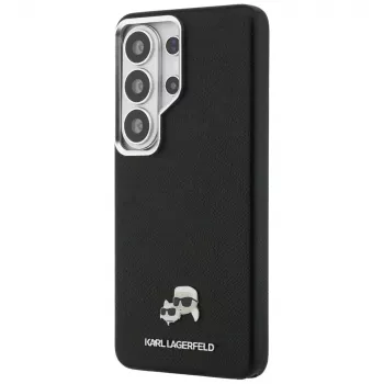 Karl Lagerfeld Saffiano KC Metal Logo MagSafe Case for Samsung Galaxy S26 Ultra Black