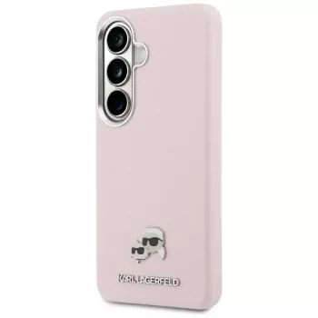 Karl Lagerfeld Saffiano KC MetalLogo Maciešu futrālis Samsung Galaxy S26+ rozā
