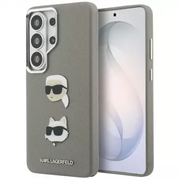 Karl Lagerfeld Saffiano DoubleHeads Metal Case for Samsung Galaxy S26 Ultra Silver