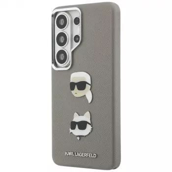 Karl Lagerfeld Saffiano DoubleHeads Metal Case for Samsung Galaxy S26 Ultra Silver