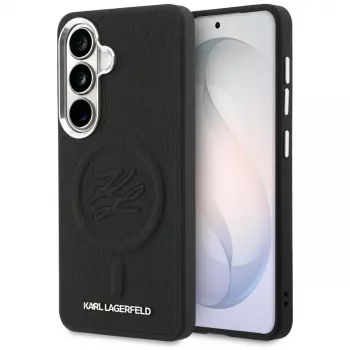 KARL LAGERFELD Embossed Ring Initials MagSafe Case for Samsung Galaxy S26, Black