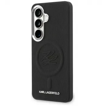 KARL LAGERFELD Embossed Ring Initials MagSafe Case for Samsung Galaxy S26, Black