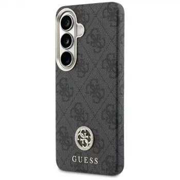 Guess 4G Rhinestone Round Logo MagSafe Case for Samsung Galaxy S26 (Black)
