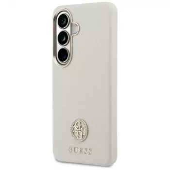Guess Rhinestone Round Logo Macīgais Vāciņš Samsung Galaxy S26 Bēšs