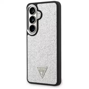 Guess Fixed Glitter Triangle MagSafe Case for Samsung Galaxy S26 - Silver