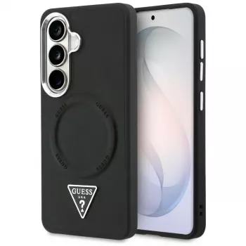Guess Embossed Ring Triangle Logo MagSafe Case for Samsung Galaxy S26 Black
