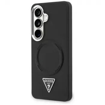 Guess Embossed Ring Triangle Logo MagSafe Case for Samsung Galaxy S26 Black