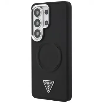 Guess Embossed Ring Triangle Logo MagSafe Maciņš Samsung Galaxy S26 Ultra Melns