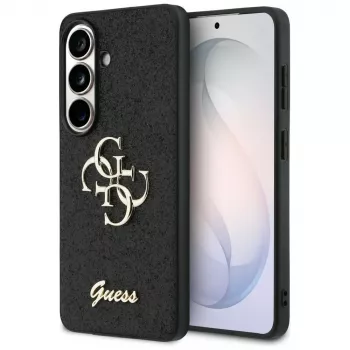 Guess Fixed Glitter Big 4G Metal Logo Case Samsung Galaxy S26 (Melns)