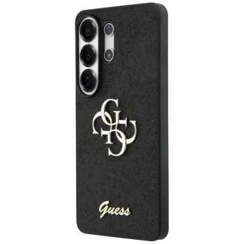 Guess Fixed Glitter Big 4G Metal Logo Maciņš Samsung Galaxy S26 Ultra (Melns)
