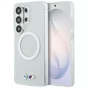 BMW IML Shockproof Metal Logo MagSafe Case for Samsung Galaxy S26 Ultra Transparent