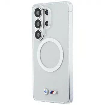 BMW IML Shockproof Metal Logo MagSafe Case for Samsung Galaxy S26 Ultra Transparent