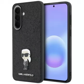 Karl Lagerfeld Fixed Glitter Ikonik Logo Metal Pin Case Samsung Galaxy A37 5G Melns
