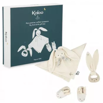 Kaloo 3-in-1 dāvanu komplekts Trusītis (Mīļmantiņa + Zobu kodamais + Zābaciņi) Krēmkrāsas Lapinoo kolekcija