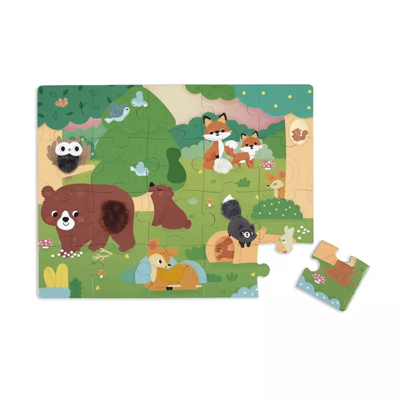 Janod Sensory Touch Puzzle Forest 20 gabali 2+