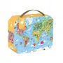 Janod World Map Puzzle in Suitcase 300 gabali