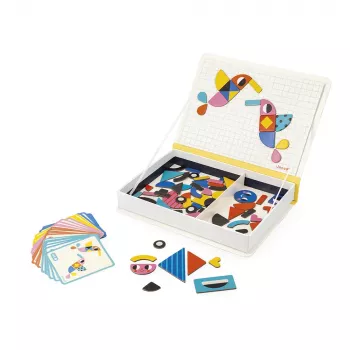 Janod Magnetibook Shapes Magnētiskā Izglītojošā Spēle 43 Gabali 10 Kartes Vecumam 3+ (2026. gada izdevums)
