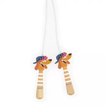 Janod Applepop Dog Jump Rope ar koka rokturiem 3+
